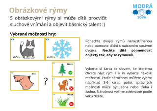 Aktivita pro nejmenší - Obrázkové dvojice rýmů (24 párů kartiček)